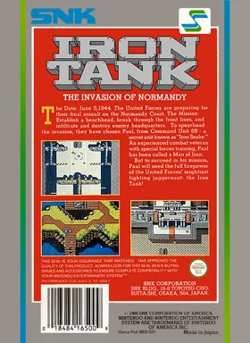 Great Tank (Japan) (SNK 40th Anniversary Collection) box cover back